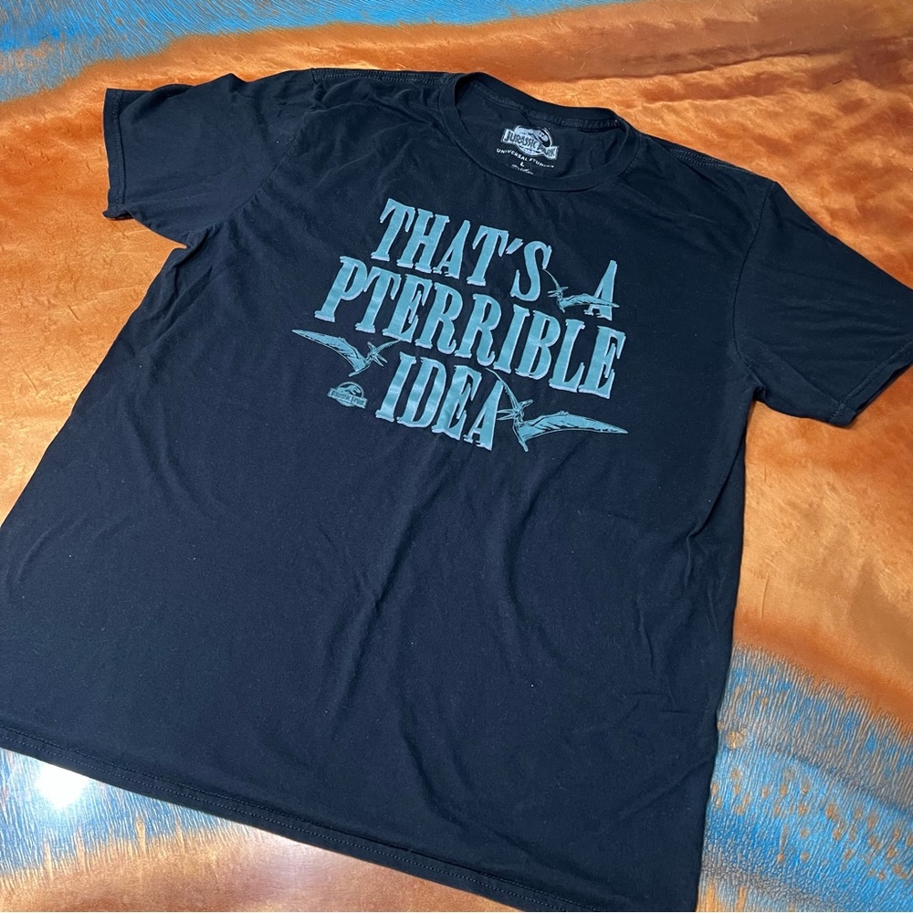 Universal Studios Jurassic Park GraphicPterrible Idea pterodactyl shirt large